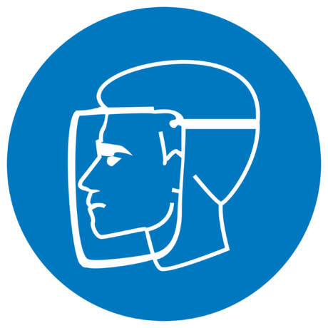 Знак M 08 "Работать в защитном щитке" ф200 мм, пленка самоклеящаяся ГОСТ Р 12.4.026-2001 | an-m-08 EKF