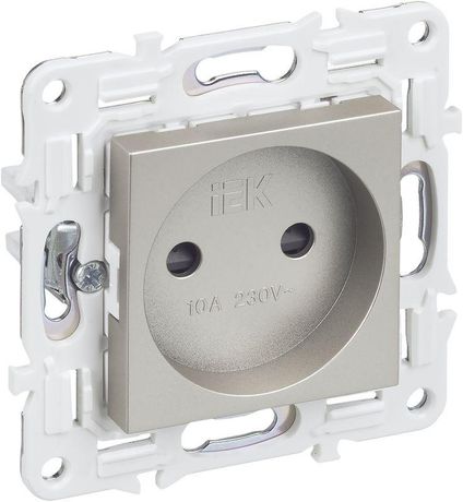 Розетка SKANDY 10А без заземл. защ. шторки SK-R01Sh шампань IEK SK-R13-10-K37