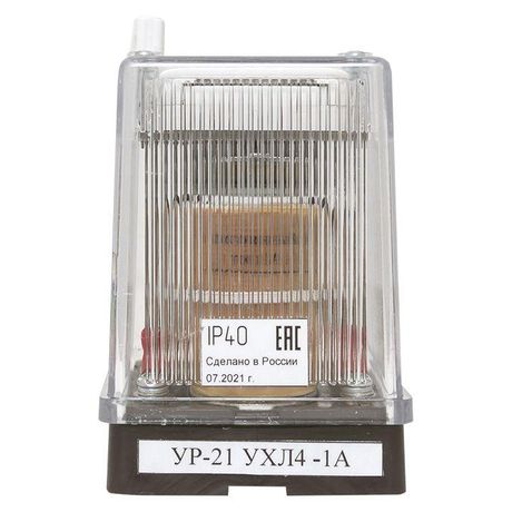 Указательное реле, с контактом самовозврата, постоянного тока, ток срабатывания 1А, заднее присоединение, исполнение УХЛ4 | ur21kspt1azp EKF