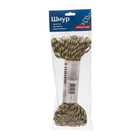 Шнур плетеный ПЭ 3,5 мм, 16-пряд, цветной, 30 м | 140355 Tech-KREP