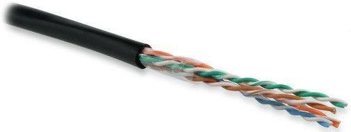 Кабель витая пара UUTP4-C5E-S24-OUT-PE-BK-100 (100м)неэк.U/UTP,кат.5e,4п.(24AWG),одн.(solid),внеш.,PE,-40°C - +60°C,черн. | 49127 Hyperline