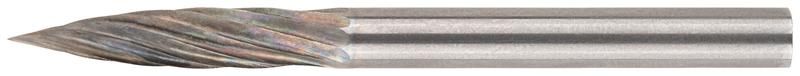 Шарошка карбидная Профи, штифт 3 мм (мини), цилиндрическая с острым наконечником - 36584 РОС