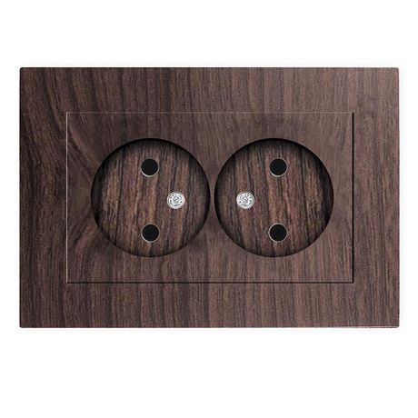 Розетка двухместная UNIVersal серия Афина б/з, с/у, 16А, 220В, венге (еврослот), механизм - A0102-V Союз