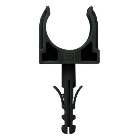 Держатель для труб (клипса) d16мм с дюбелем черн. (в малой упак.) (уп.10шт) Промрукав PR13.0303 Строитель