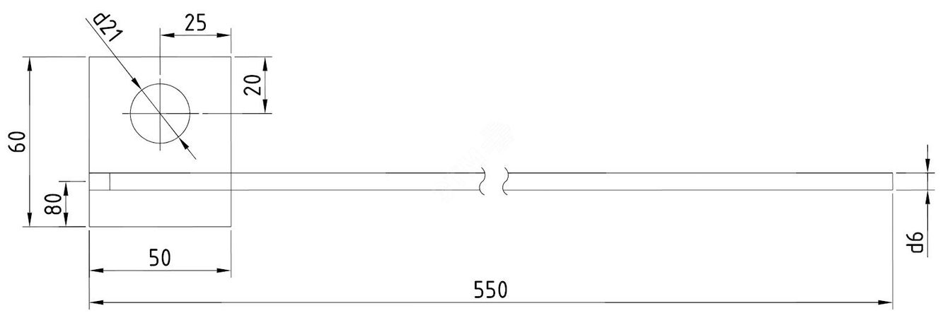 Проводник заземляющий ø10 мм, L=550 мм | SH705R Ensto