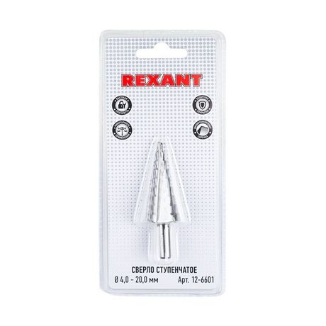 Сверло по жести ступенчатое 4,0-20,0 мм | 12-6601 REXANT