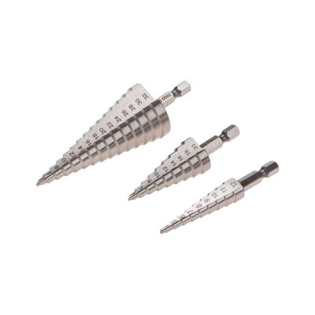 Набор ступенчатых сверл, 4-12,4-20,4-32мм, HSS-TiN, ТИТАН, 3 шт. | KR-12-6620 Kranz