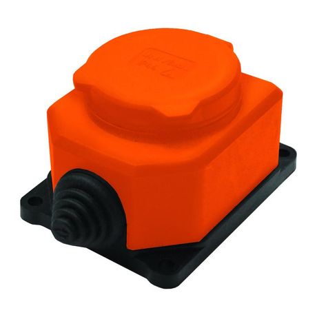 Розетка настенная 1-м 1ф "КОМПАКТ" с загл IP44 16А каучук оранж. UNIVersal 3037 Союз