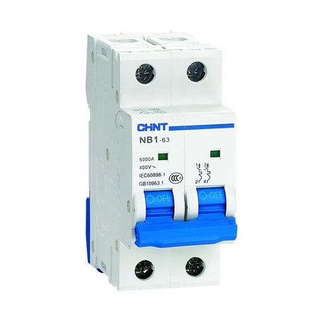 Выключатель автоматический двухполюсный NB1-63 2P 13A 6кА х-ка C (DB) (R) | 179657 CHINT