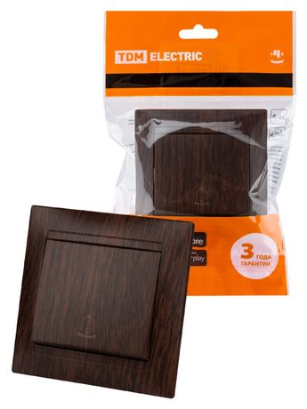 Кнопка звонковая 6А венге "Лама" | SQ1815-0408 TDM