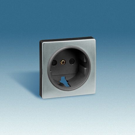 Накладка розетки Simon82 с заземл. алюм. 82041-33