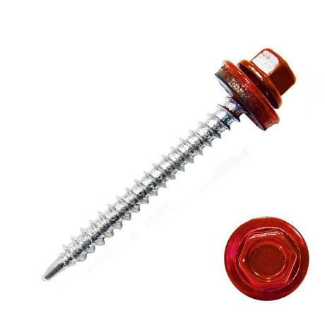 Саморез КР св. 4,8х70 RAL-3011 (темно-красный) (30 шт) - коробка ( 0,277 кг) | 124652 Tech-KREP