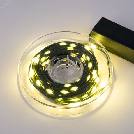 Гирлянда светодиодная Полоса 10м 100 светодиодов Теплый белый свет Провод зеленый ULD-S1000-100/DGA WARM WHITE IP20 DEW BAND ТМ Uniel - UL-00011303