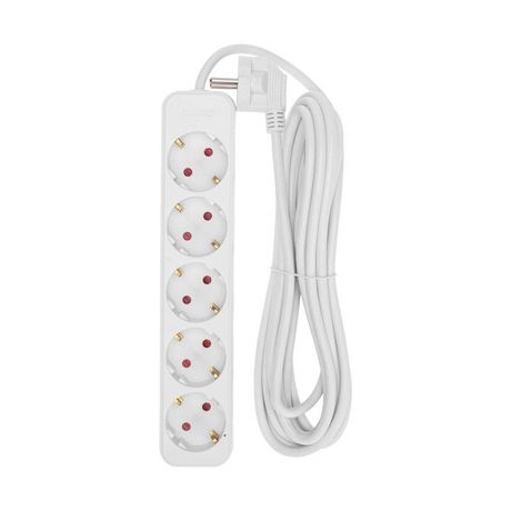 Удлинитель STANDARD 5 гнезд, 5м, 3х1,0мм², с/з, белый | 13-4030 REXANT MEET