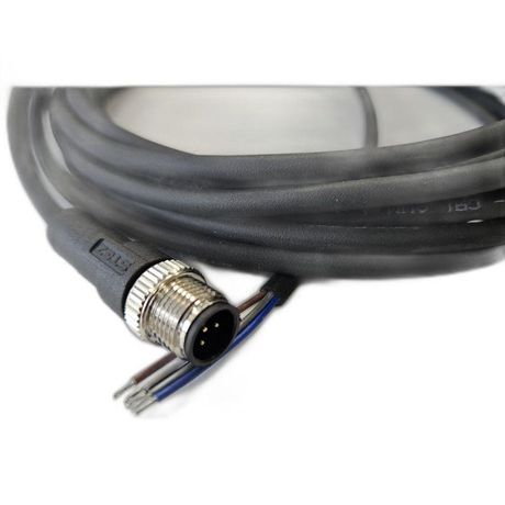 Кабель M12 5A штыревой 5000мм прямой полиуретан свободный конец СЦМ120025-05A-2-05000 черн. СТЭЗ 185210730