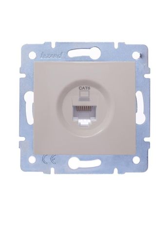 Розетка компьютерная 1-м СП KARINA IP20 RJ45 кат.6 механизм крем. LEZARD 707-0388-140 LEZARD арт. 707-0388-140