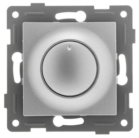 Механизм диммера СП Ugra 500Вт с накладкой и воротком серебр. GUSI С11Д6-004