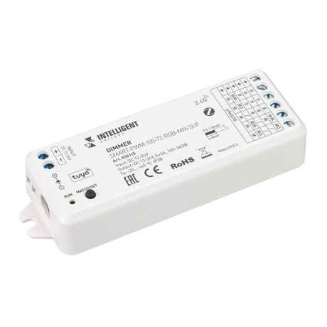 Диммер SMART-PWM-105-72-RGB-MIX-SUF (12-24V, 5x3A, ZB, 2.4G) INTELLIGENT ARLIGHT - 036115