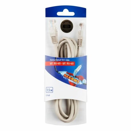 Пaтч-корд U/UTP, категория 5e, RJ45-RJ45, неэкранированный, PVC серый, 1,5м | 06-3202 REXANT MEET