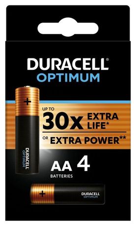 Элемент питания алкалиновый АА 1.5В LR6-4BL Optimum 5014061 (блист.4шт) Duracell Б0056020