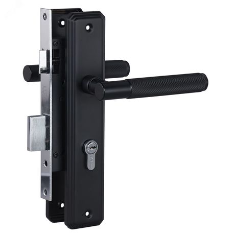 Замок врезной БУЛАТ ЗВ4-1.70.02.02 ФЕРОНА черный 5 перф.кл. с/руч - 15408 ПТК