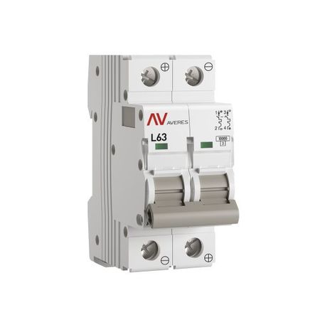 Выключатель автоматический модульный 2п L 63А 10кА AV-10 DC AVERES EKF mcb10-DC-2-63L-av