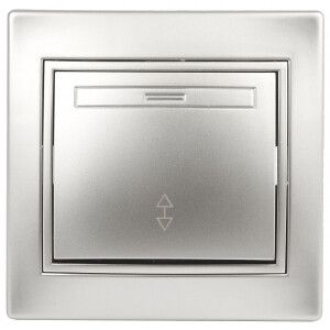 Переключатель 1-кл. СП Plano 10А IP20 1-103-03 250В алюм. Intro Б0030038 ЭРА