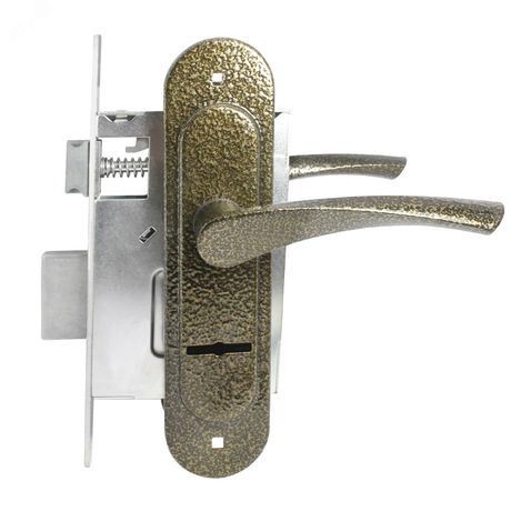 Замок врезной Птимаш ЗВ9-407 с пружиной бронза с/руч - 11617 ПТК