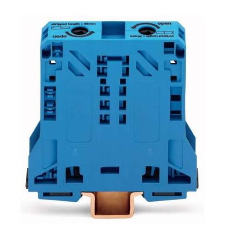 Клемма двухпроводниковая проходная 10-50мм.кв. синяя 5шт - 285-154 Wago