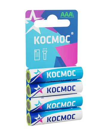 Батарейка R03 (ААА) 1.5V Zinc carbon 4BL в шринке - KOCR034BL Космос