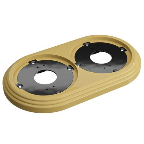 Рамка двухместная пластиковая, 163x92x14 мм, цвет - песочное золото, серия УСАДЬБА, ТМ МЕЗОНИНЪ | GE30702-32 Greenel