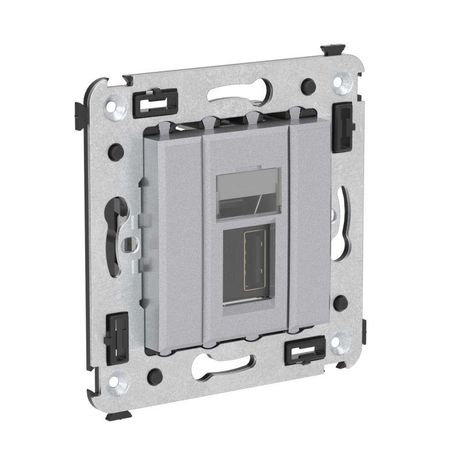 Розетка USB 2.0 1-м СП Avanti "Закаленная сталь" тип А-А DKC 4404403 ДКС