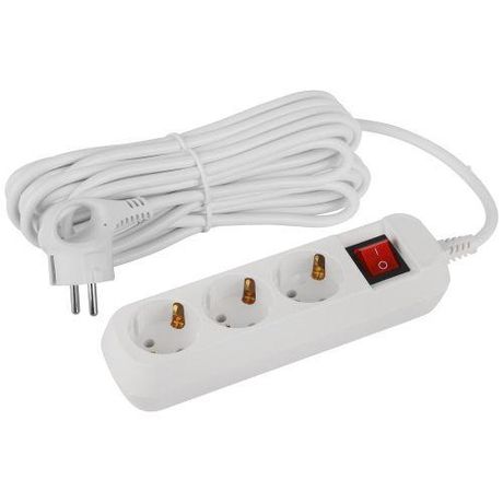 Удлинитель электрический ЭРА UDL-16-370-ES Greenline 3 розетки с заземлением выключателем 7м ПВС 3x1мм2 | Б0065012