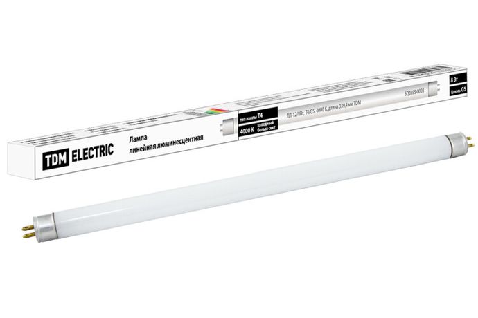 Лампа линейная люминесцентная ЛЛ 8Вт Т4 G5 840 ЛЛ-12 | SQ0355-0003 TDM
