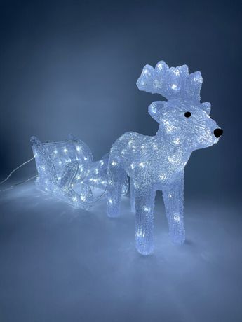 Фигура светодиодная Олень с санями, ENIOF - 11 , 220V (2/30) | Б0047973 ЭРА