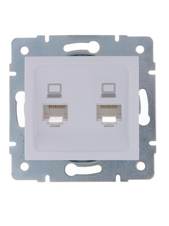 Розетка компьютерная 2-м СП Karina RJ45 механизм бел. LEZARD 707-0288-141
