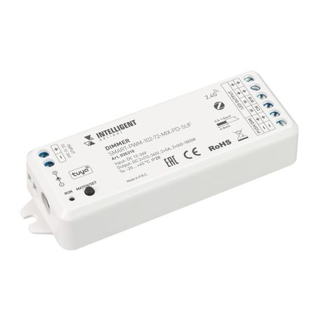 INTELLIGENT ARLIGHT Диммер SMART-PWM-102-72-MIX-PD-SUF (12-36V, 2x5A, ZB, 2.4G) (IARL, Пластик) | 035310