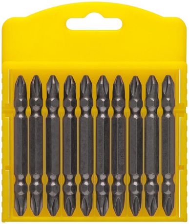 Набор бит сталь S2 профи двухсторонние 65мм PH2/PH2 блистер (уп.10шт) FIT 56782 РОС