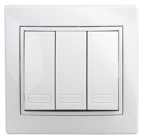 Выключатель 3-кл. СП Plano 10А IP20 1Э-106-01 250В бел. Intro Б0038827 ЭРА