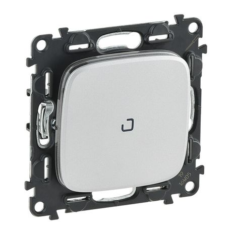 Переключатель 1-кл. СП Valena Allure 10А IP20 250В 10AX с подсветкой лицев. панелью безвинтов. зажимы механизм алюм. Leg 752926 Legrand