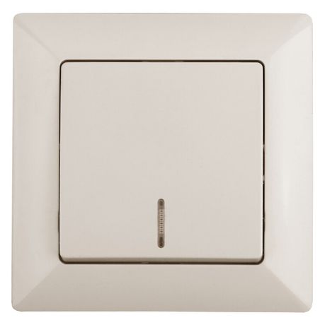 Выключатель одноклавишный скрытого монтажа с подсветкой слоновая кость 10А 250В Intro Solo 4-102-02 - Б0053559 ЭРА
