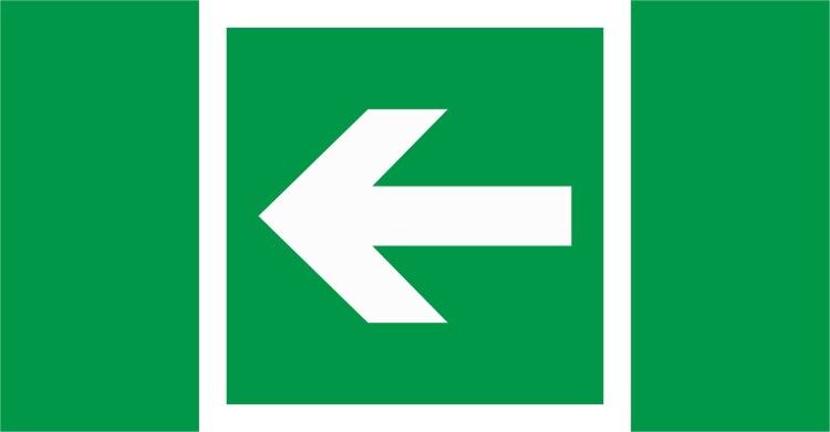 Пиктограмма (Наклейка) ПЭУ 003 Указательная стрелка (135х260) для SIRAH IP65 | 2502002610 Световые Технологии