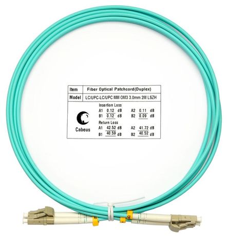 Шнур оптический FOP-50-LC-LC-2м duplex LC-LC 50/125мм OM3 2м LSZH Cabeus 7338c FOP-50-LC-LC-2m