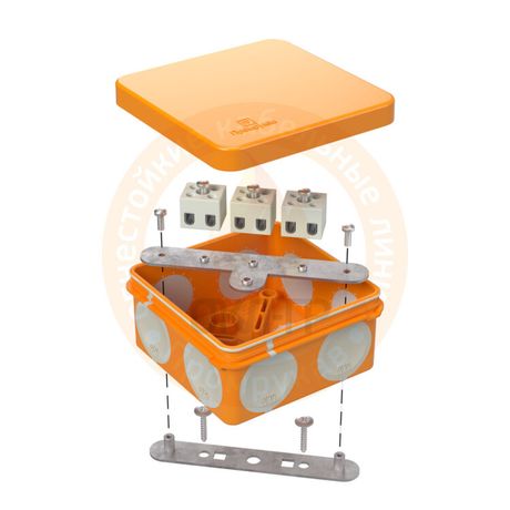 Коробка огнестойкая для о/п двухкомпонентная 60-0210-FR2.5-6 Е15-Е120 80х80х40 IP66 6p, 2.5 мм.кв.| | Промрукав Строитель