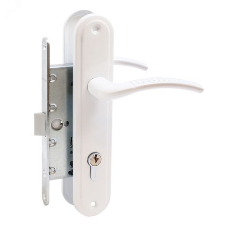 Замок врезной АЛЛЮР ЗВ 7-132/85 WW белый с/руч - 14155 ПТК