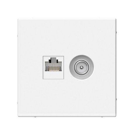 Розетка компьютерная + телевизионная 2-м ArtGallery RJ45 TV кат.5E лотос SE GAL001389 APC