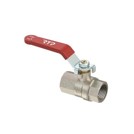 Кран шаровой ручка рычаг латунь внутр./внутр. резьба 1/2дюйм PN25 никель RTP 25609