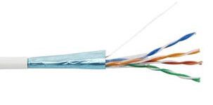 Кабель витая пара экранир. F/UTP кат.5E 4 пары 24 AWG ОЖ solid экран-фольга PVC -20град.C-+75град.C FUTP4-C5E-S24-IN-PVC-WH-305 гарантия: 15 лет компонентн. / 25 системн. бел. (уп.305м) Hyperline 39566