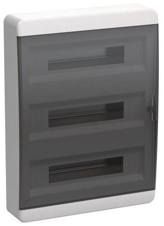 Корпус пластиковый навесной на 54 модулей ЩРН-П-54 IP41 черная прозрачная дверь TEKFOR | TF5-KP12-N-54-41-K01-K03 IEK