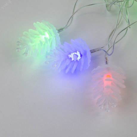 Гирлянда светодиодная Шишки 5м 50 светодиодов Разноцветный свет Провод прозрачный ULD-S0500-050/DTA MULTI IP20 PINE CONES - UL-00007193 Uniel